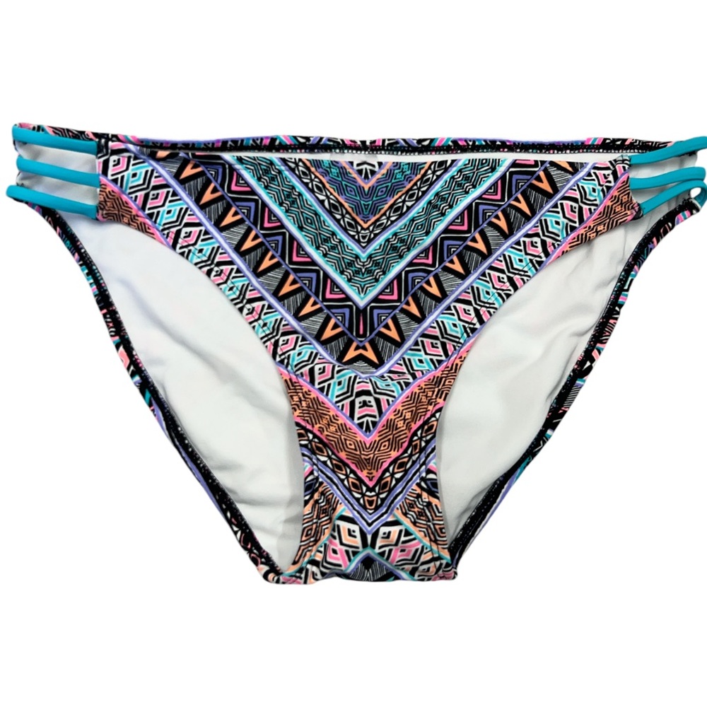 Xhilaration Bikini Bottom Aztec Design Pattern Colorful Blue Pink Orange Size XL